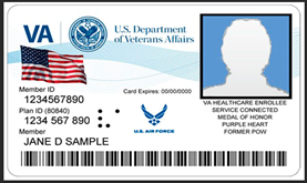 Sample Veteran Health Identification Card